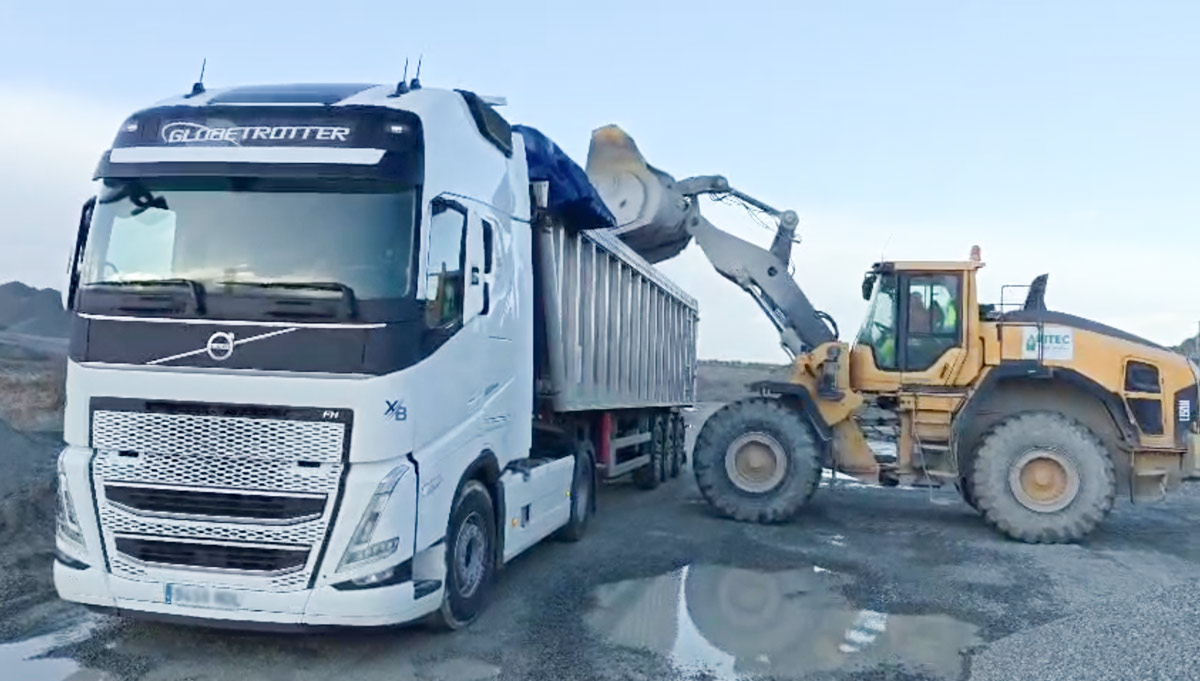 pala cargando transporte granel pala cargando transporte granel